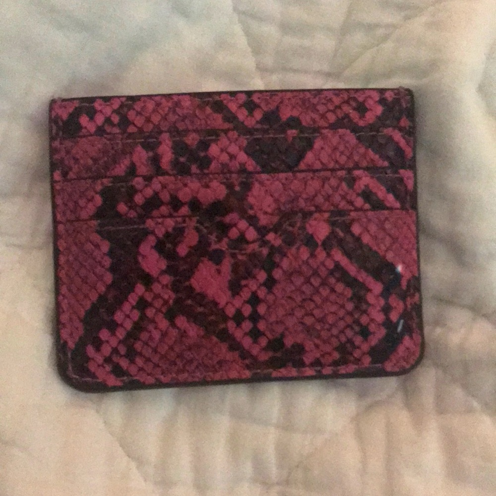 Pink snake print cardholder